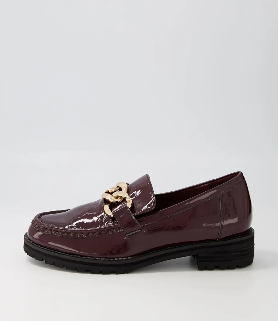 Women ZIERA Loafers<Misima W Burgundy Patent Leather Loafers