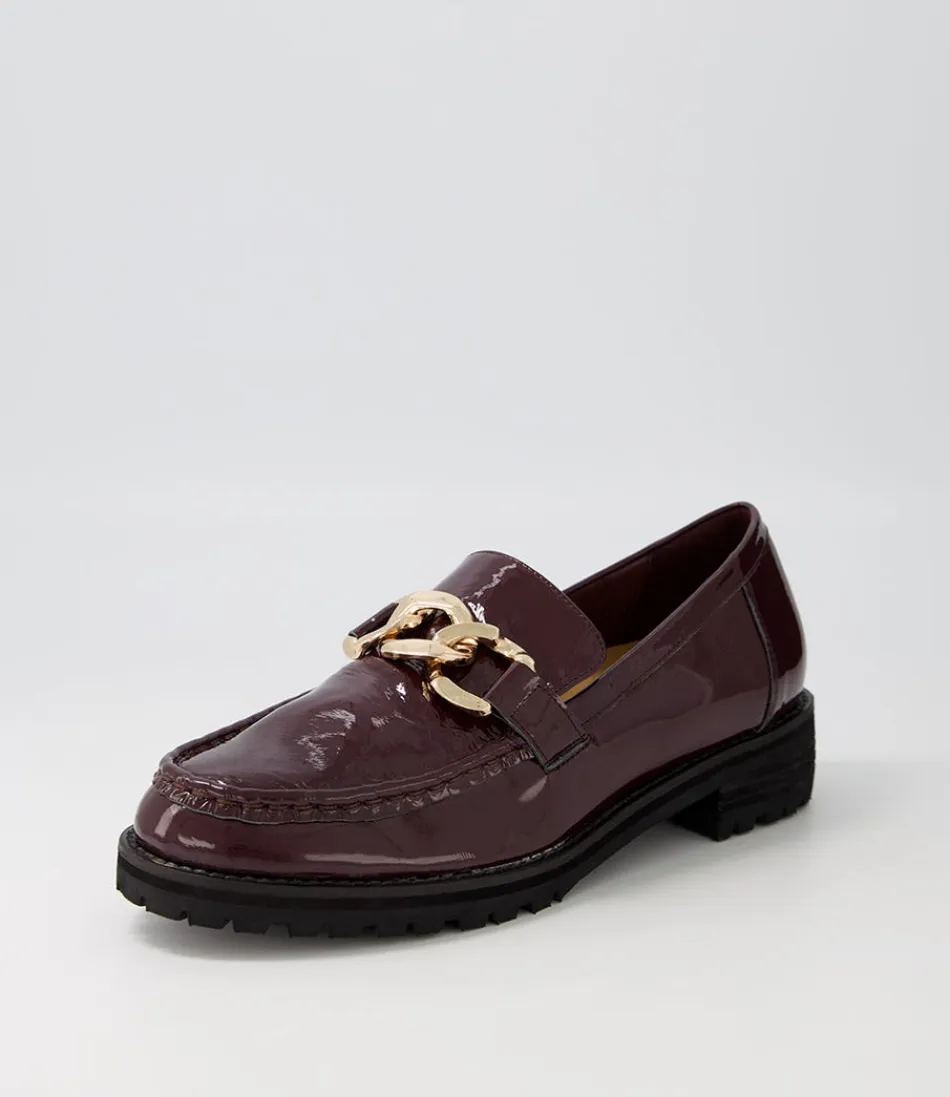 Women ZIERA Loafers<Misima W Burgundy Patent Leather Loafers