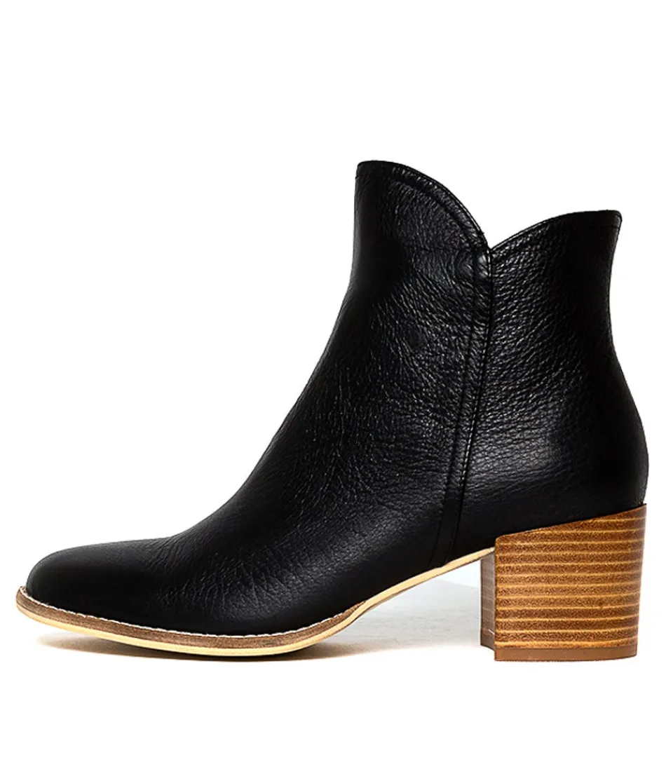 Women DJANGO & JULIETTE Boots<Mockas Black Natural Heel Leather