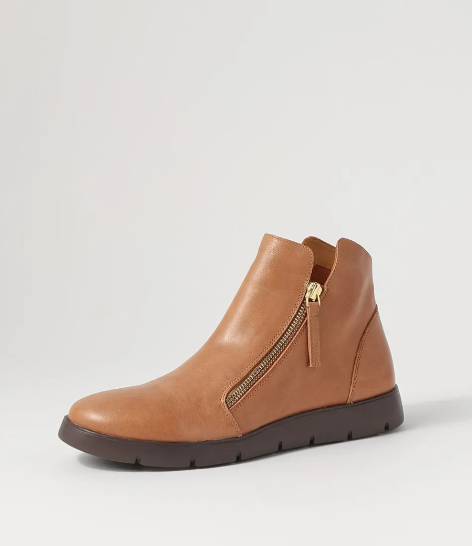 Women ZIERA Boots<Mohme W Tan Leather Ankle Boots