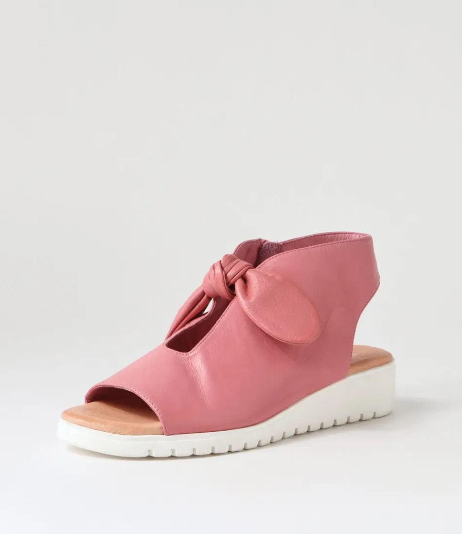 Women DJANGO & JULIETTE Wedges<Moneka Pretty Pink White Leather Sandals