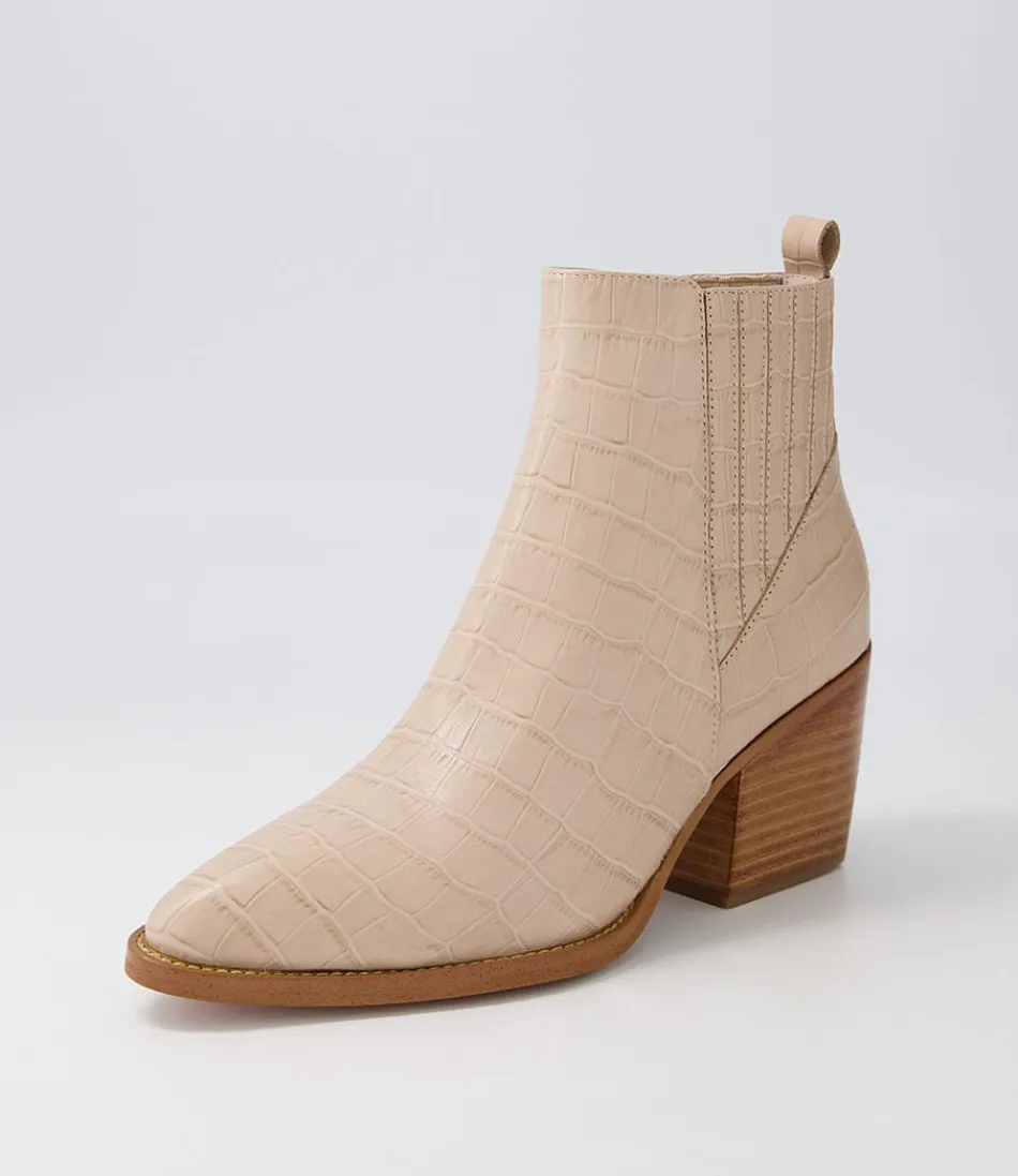 Women DJANGO & JULIETTE Boots<Morene Cafe Croc Leather Chelsea Boots