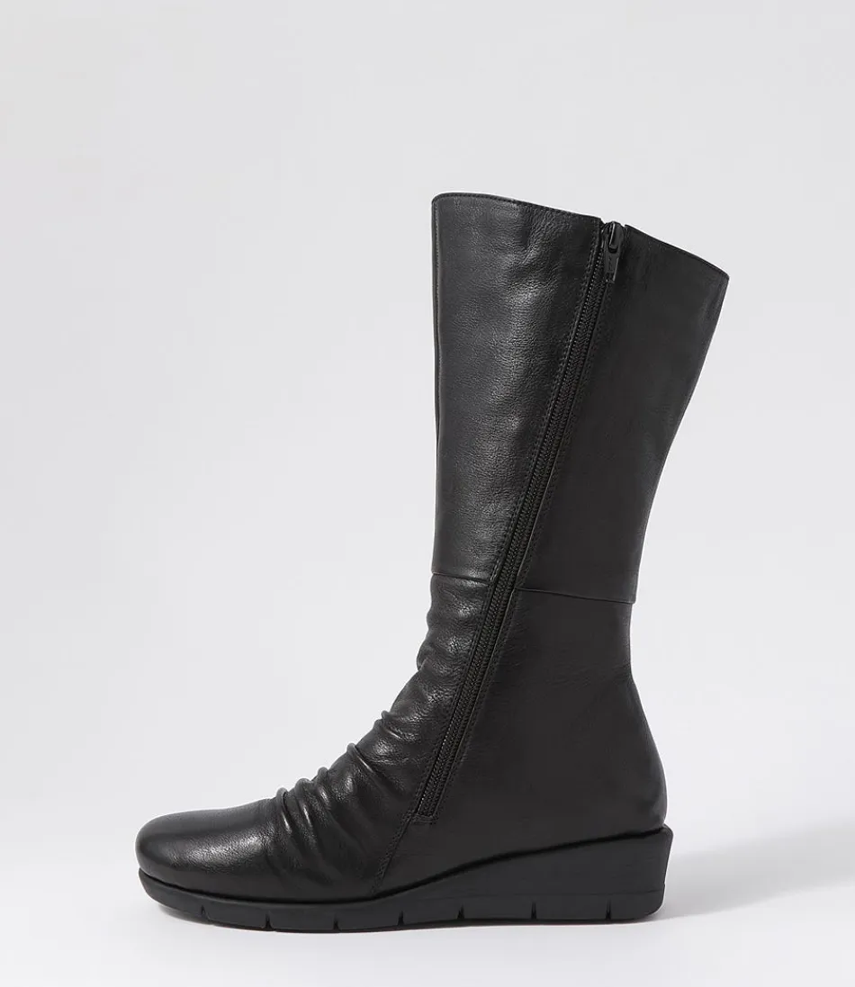 Women SUPERSOFT Boots<Morrison Black Leather Knee High Boots