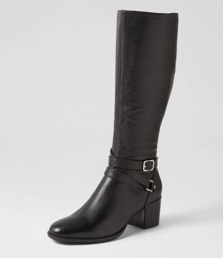 Women DJANGO & JULIETTE Boots<Morry Black Leather Knee High Boots