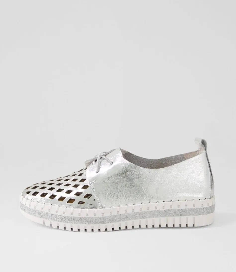 Women DJANGO & JULIETTE Sneakers<Mosi Silver White Crush Leather Sneakers