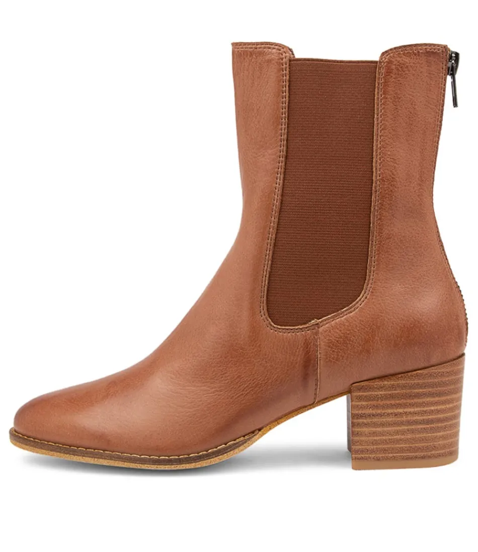 Women DJANGO & JULIETTE Boots<Mycah Cognac Leather Ankle Boots