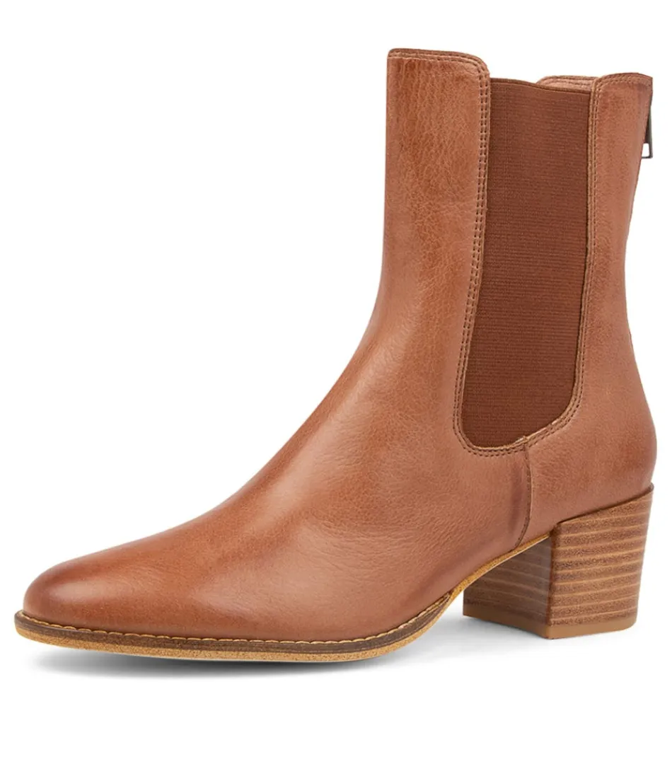 Women DJANGO & JULIETTE Boots<Mycah Cognac Leather Ankle Boots