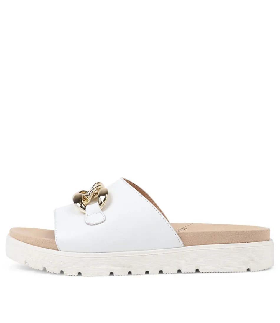 Women ZIERA Sandals<Narry Xw White Leather Slides