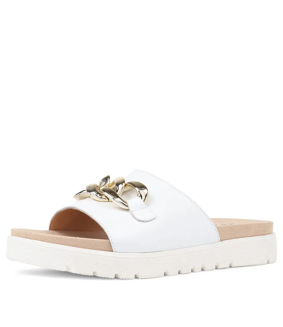 Women ZIERA Sandals<Narry Xw White Leather Slides