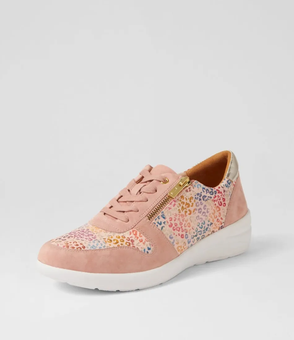 Women ZIERA Wedges<Newton W Rose Pink Leopard Multi Sneakers