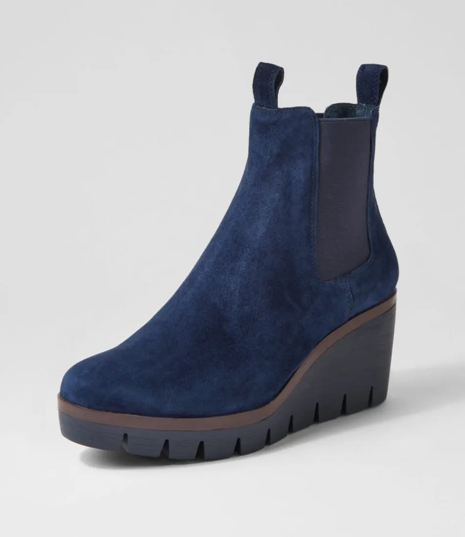 Women DJANGO & JULIETTE Boots<Niddle Navy Suede Ankle Boots