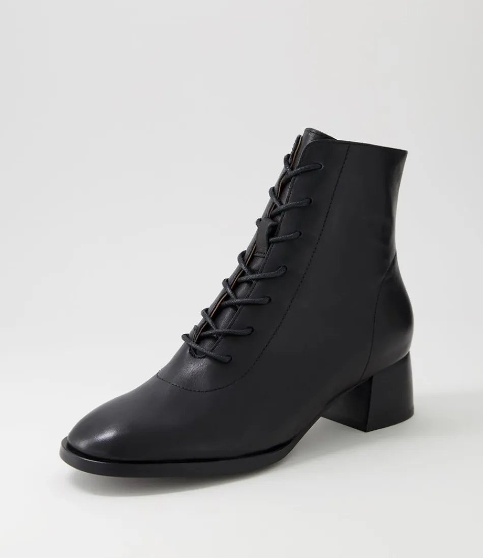 Women DJANGO & JULIETTE Boots<Nocal Black Leather Lace Up Boots