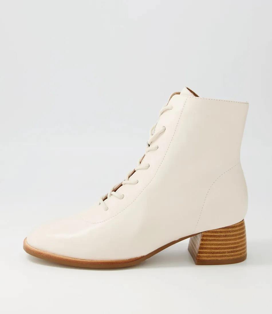 Women DJANGO & JULIETTE Boots<Nocal Creamy Leather Lace Up Boots