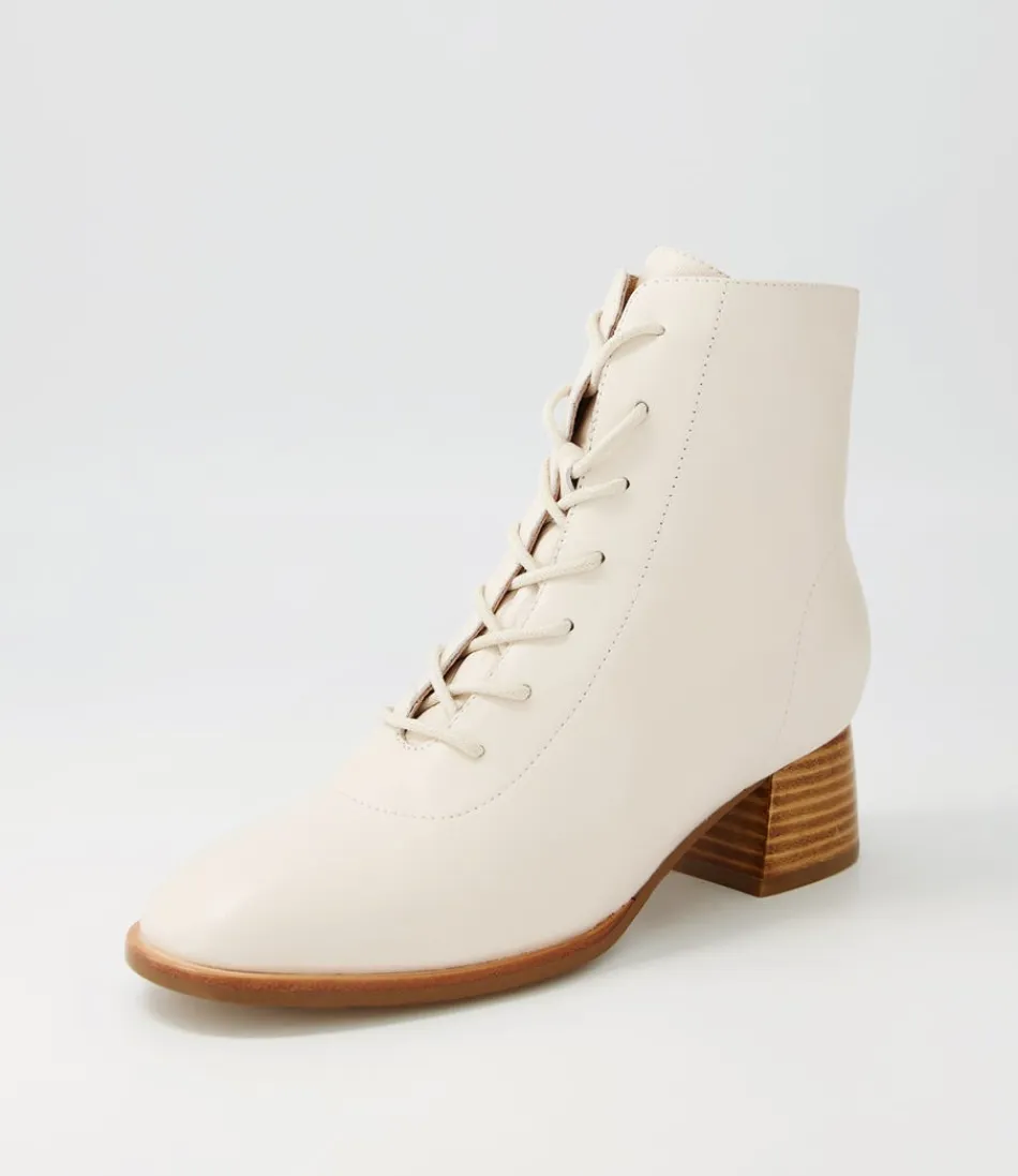 Women DJANGO & JULIETTE Boots<Nocal Creamy Leather Lace Up Boots