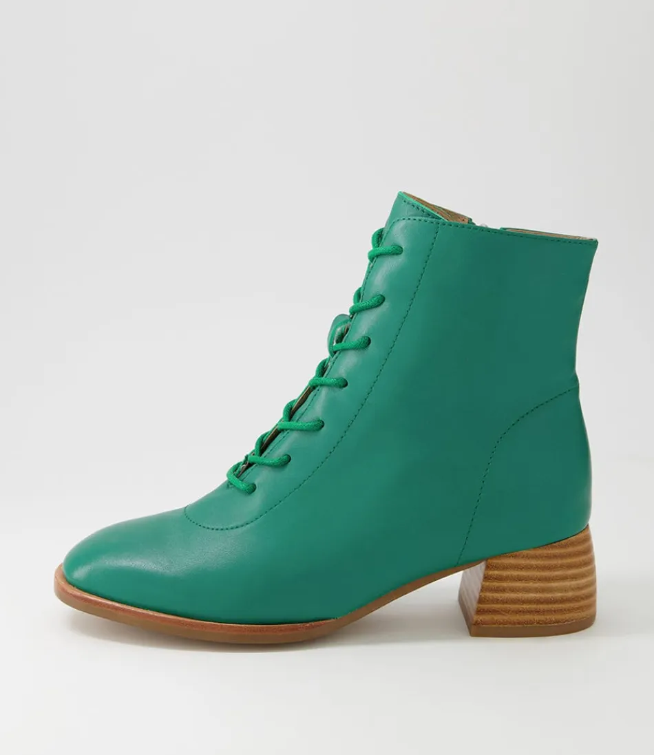 Women DJANGO & JULIETTE Boots<Nocal Emerald Leather Lace Up Boots