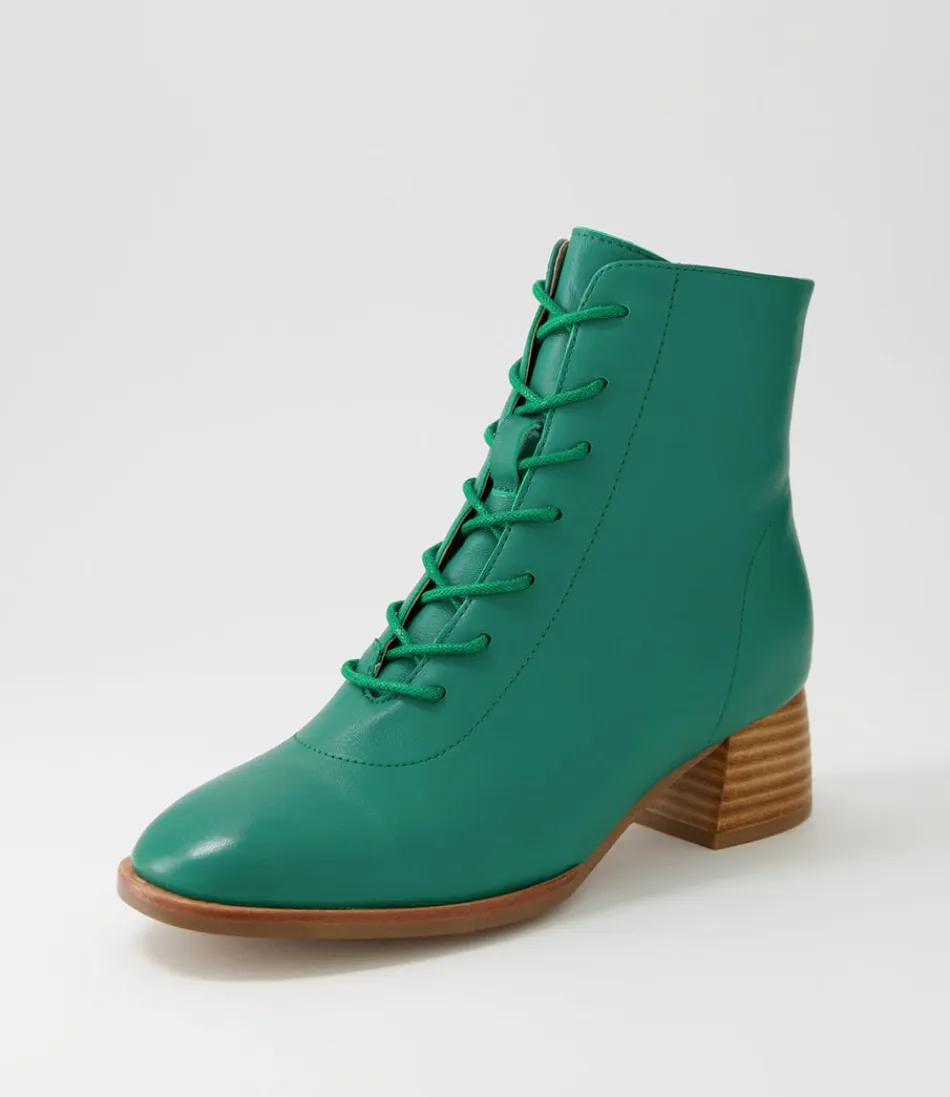 Women DJANGO & JULIETTE Boots<Nocal Emerald Leather Lace Up Boots