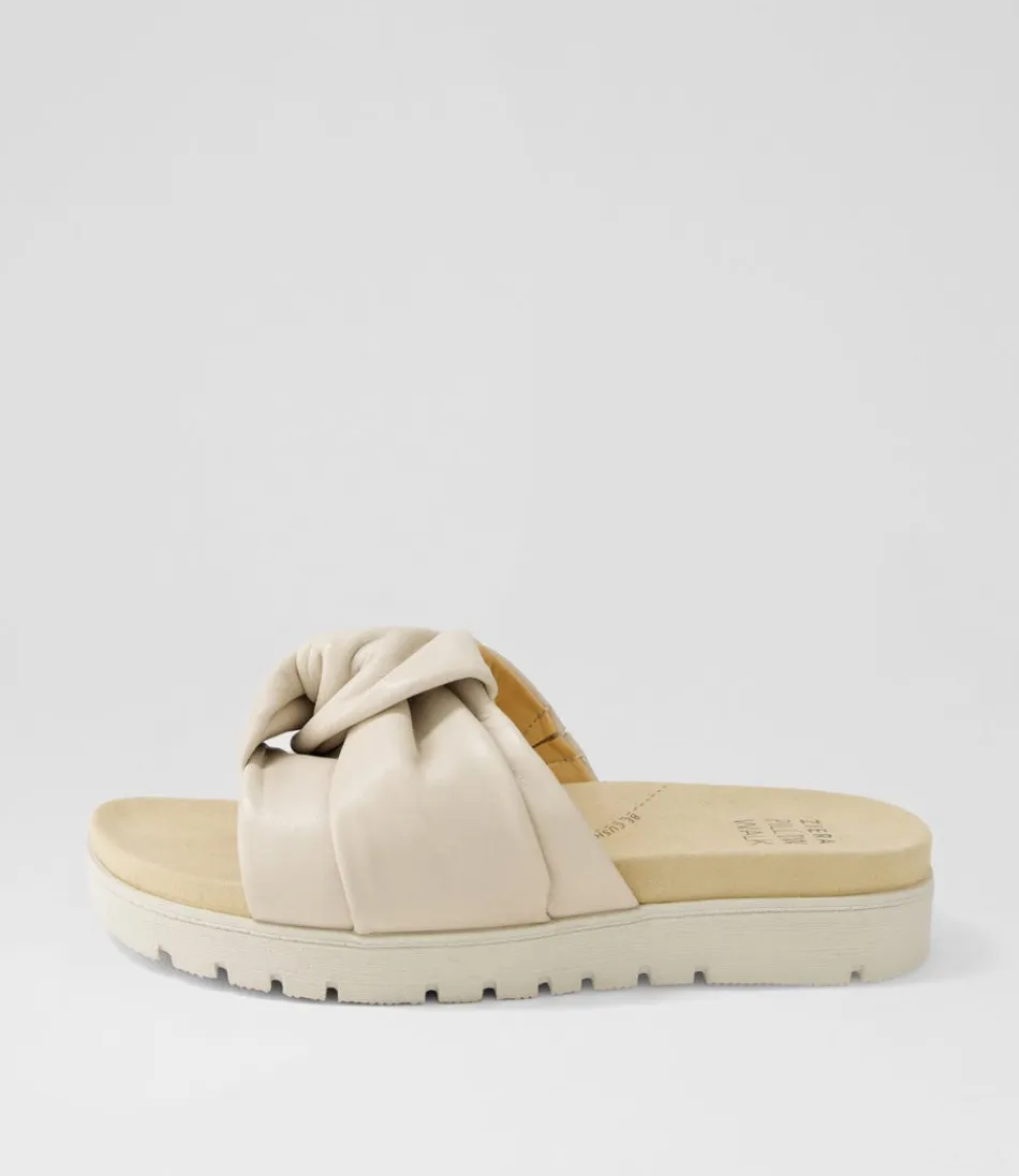 Women ZIERA Flats<Nulla Xw Almond Leather Slides