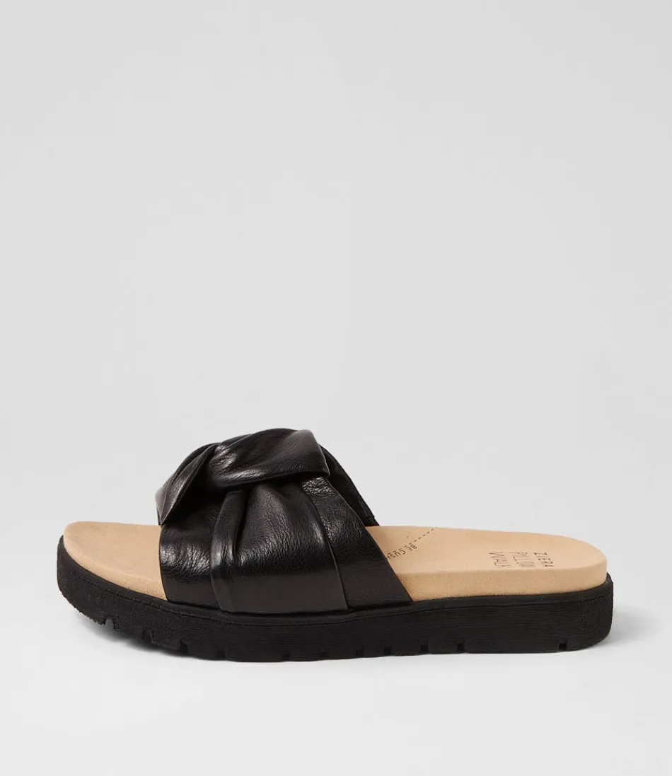 Women ZIERA Flats<Nulla Xw Black Leather Slides