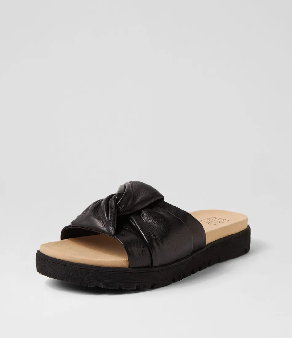 Women ZIERA Flats<Nulla Xw Black Leather Slides