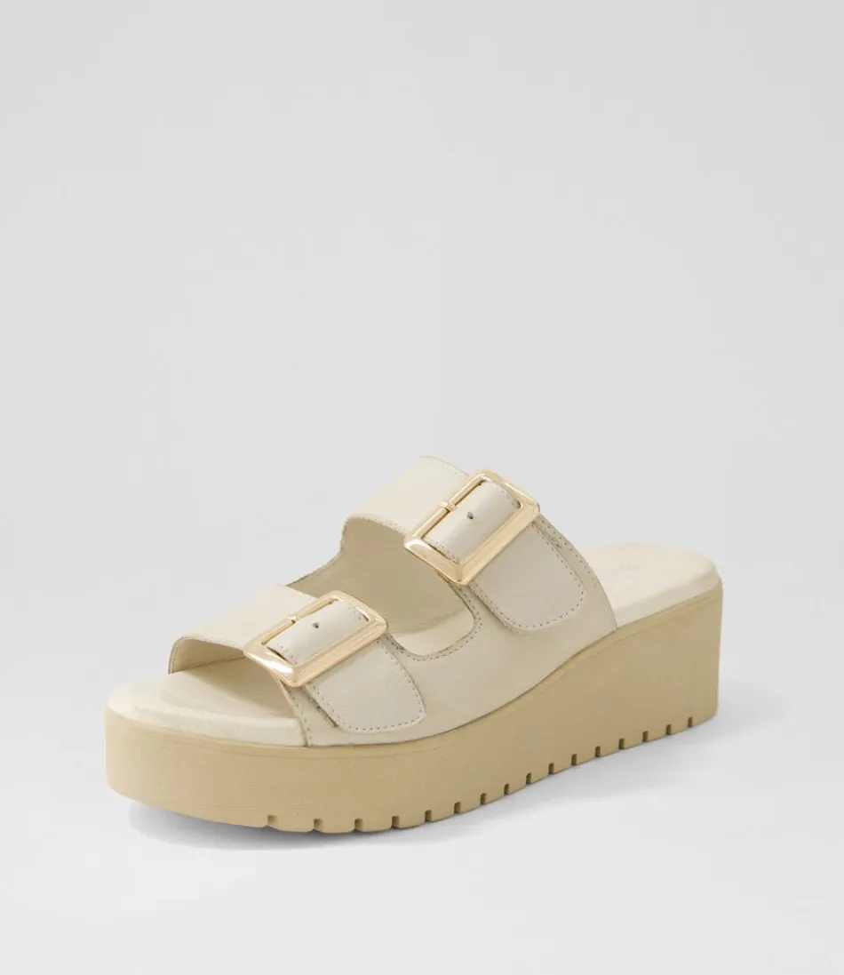 Women DJANGO & JULIETTE Wedges<Oaxel Almond Leather Slides