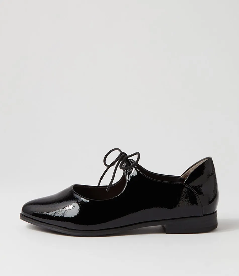 Women ZIERA Flats<Oceany Xf Black Wrinkle Patent Flat Shoes