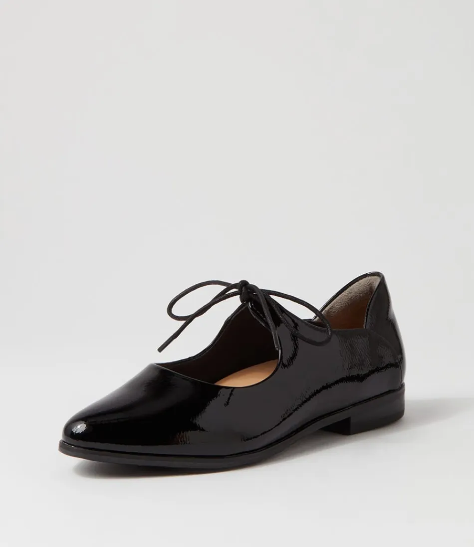 Women ZIERA Flats<Oceany Xf Black Wrinkle Patent Flat Shoes