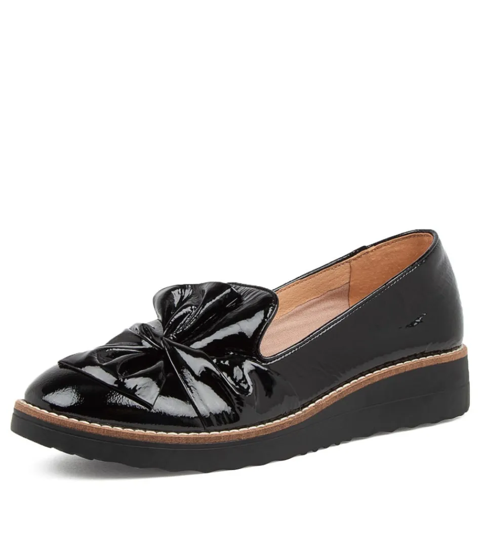 Women TOP END Loafers<Oclem Black Patent Leather Shoes Black Sole