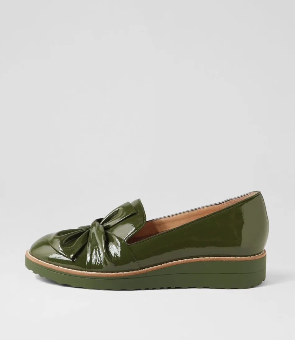 Women TOP END Loafers<Oclem Khaki Patent Leather Loafers