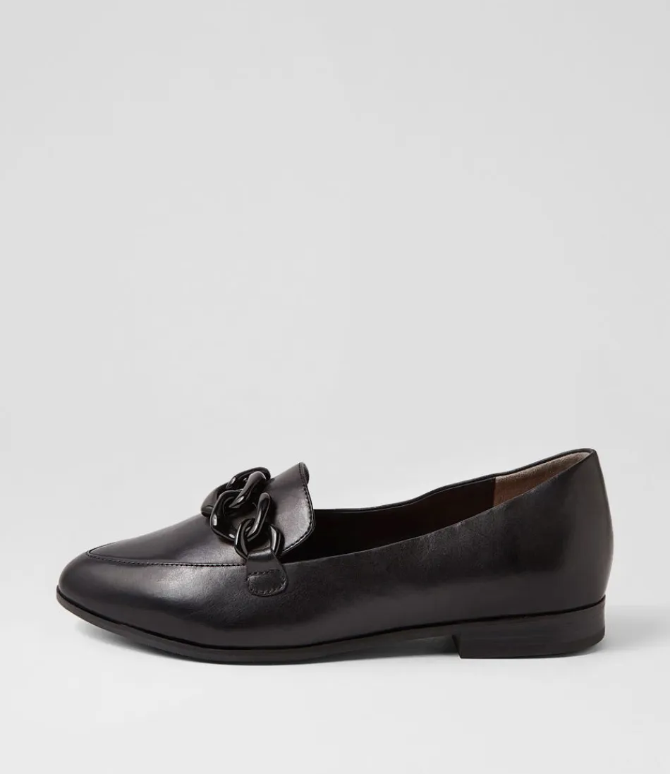 Women ZIERA Loafers<Olange Xw Black Leather Loafers