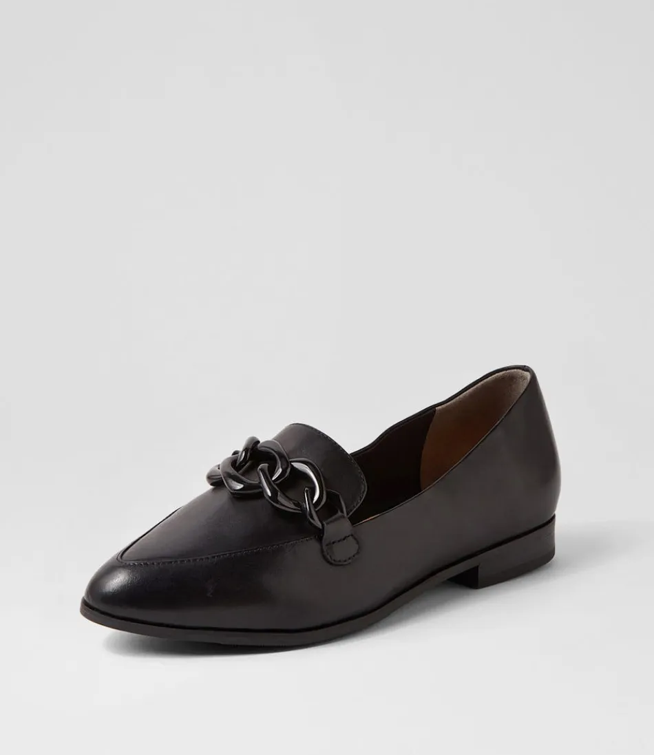 Women ZIERA Loafers<Olange Xw Black Leather Loafers