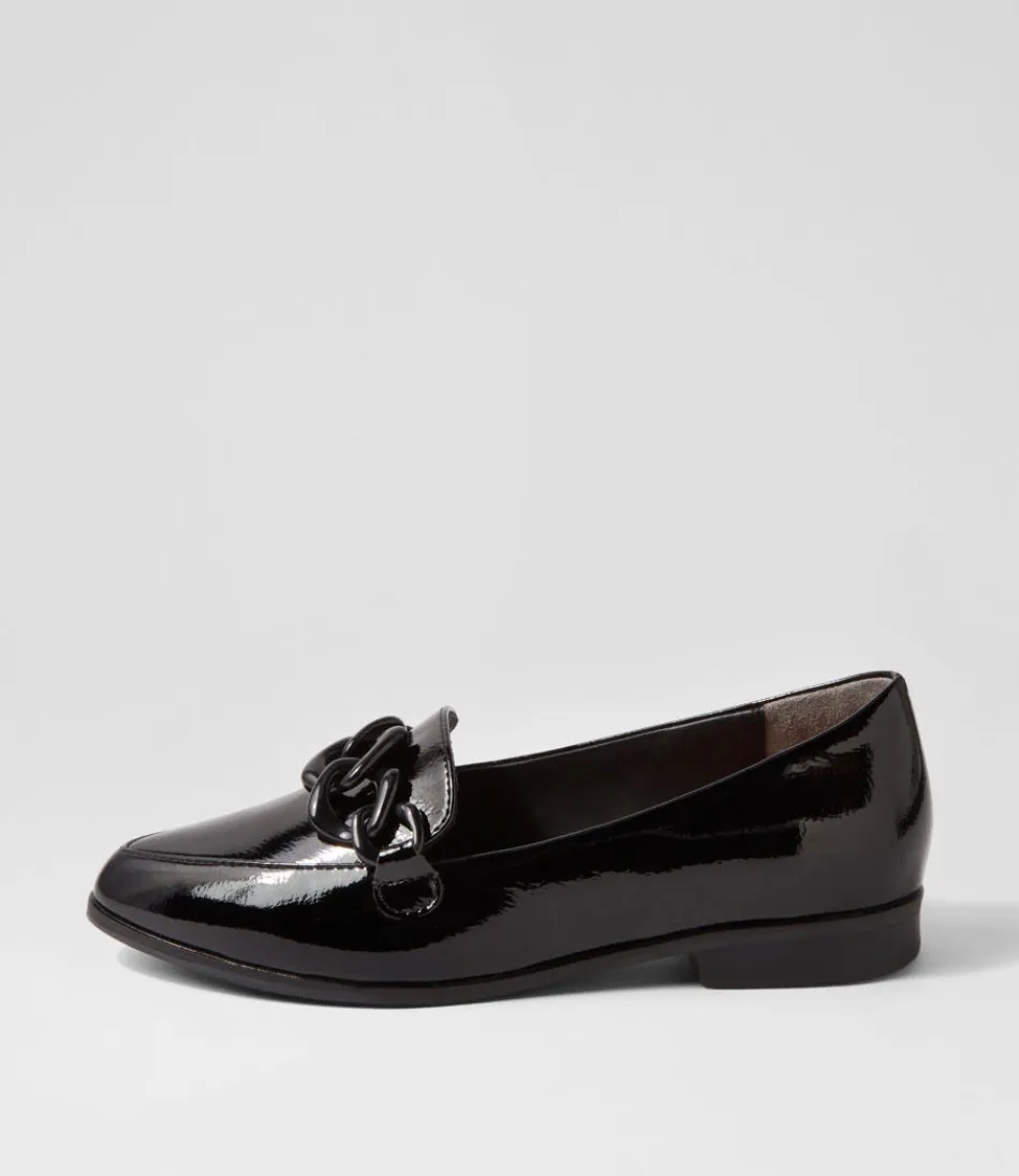 Women ZIERA Loafers<Olange Xw Black Wrinkle Patent Loafers