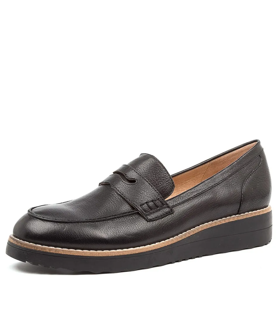 Women TOP END Loafers<Oley Black-Black Sole Lea