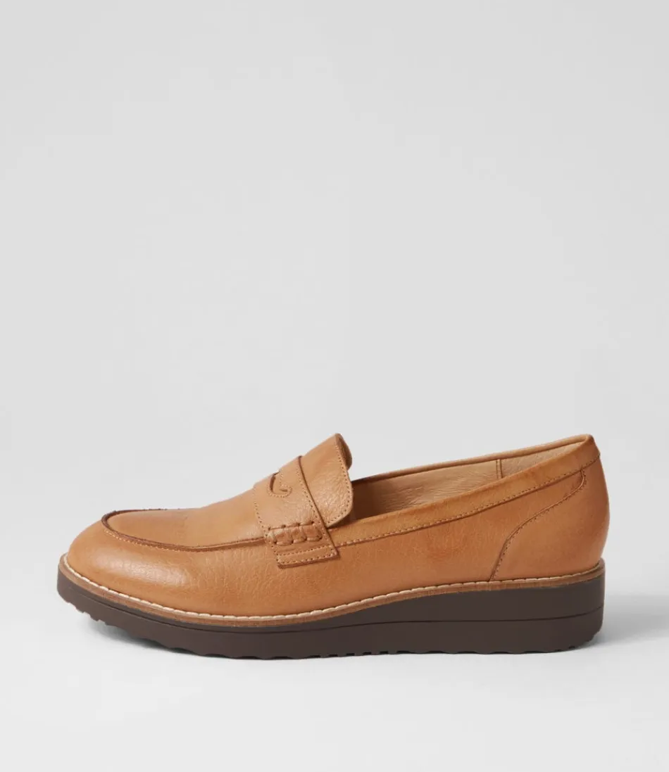 Women TOP END Loafers<Oley Dark Tan Choc Leather Loafers