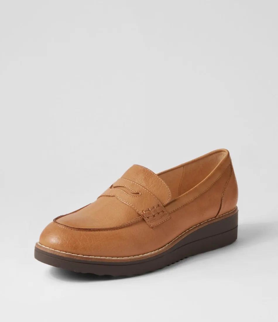 Women TOP END Loafers<Oley Dark Tan Choc Leather Loafers