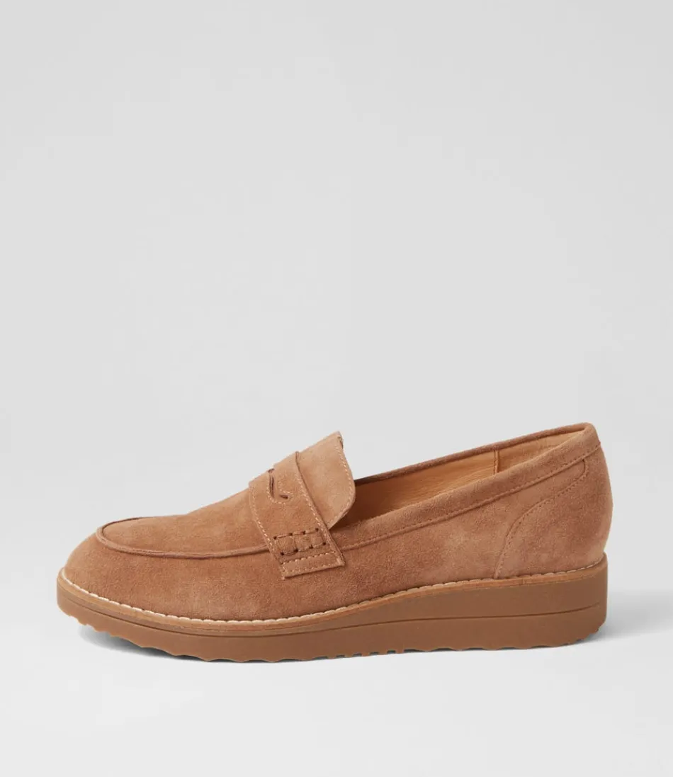 Women TOP END Loafers<Oley Light Choc Suede Loafers