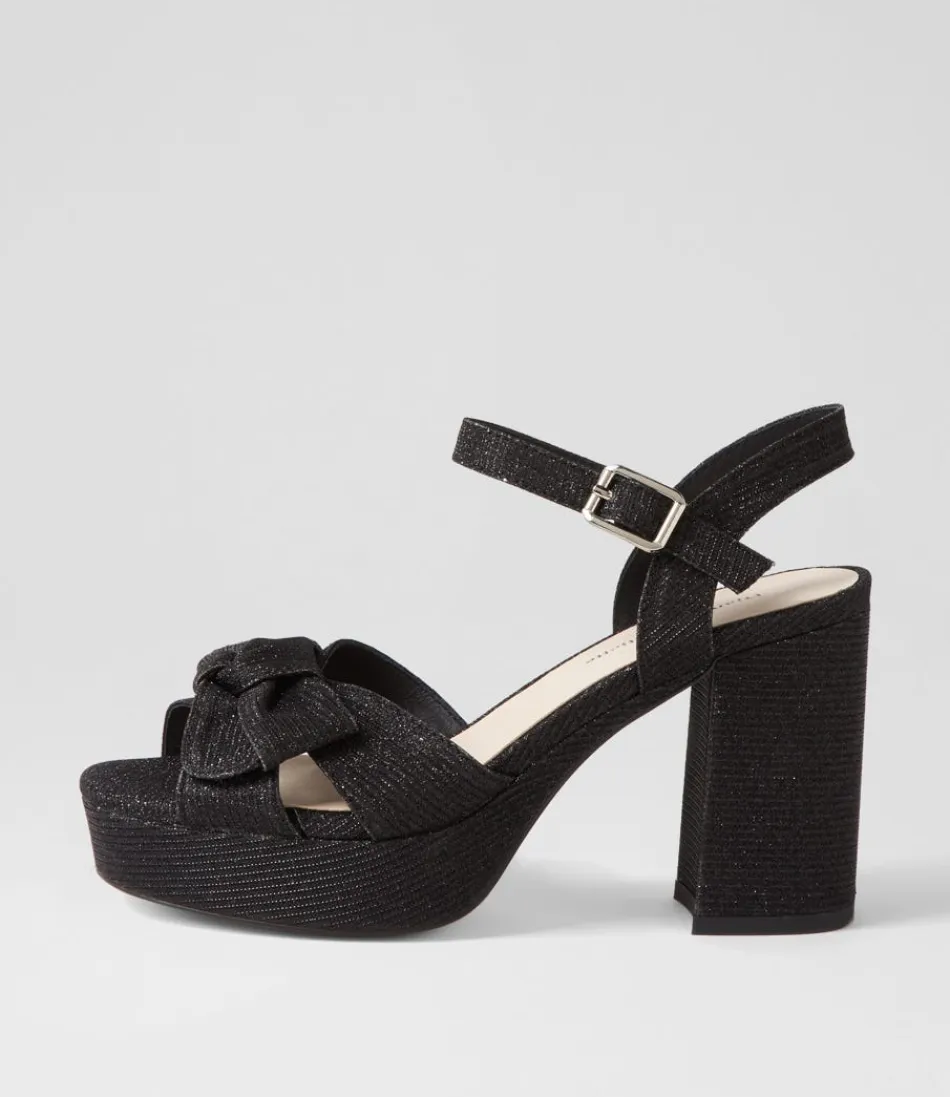 Women DJANGO & JULIETTE Heels<Omee Black Shine Fabric Sandals