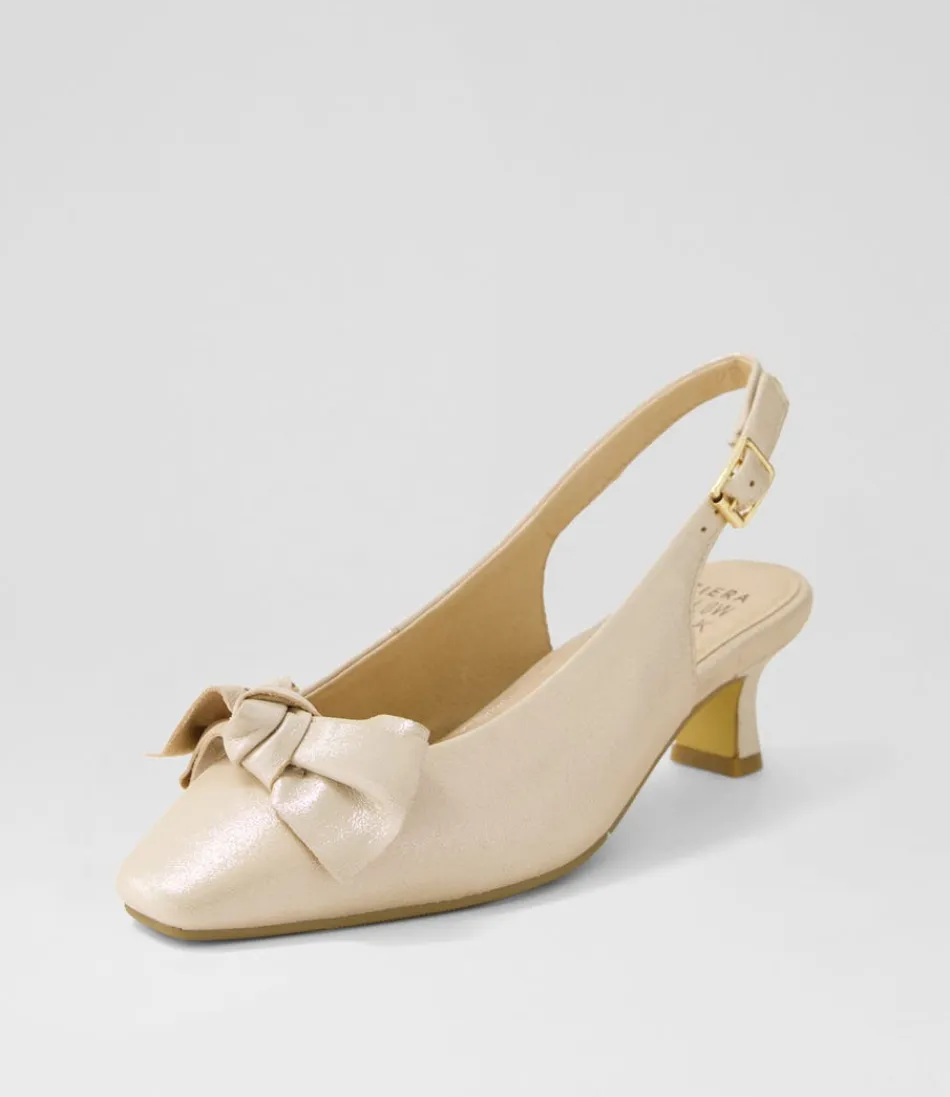 Women ZIERA Heels<Ondo Xw Nude Shimmer Leather Heels