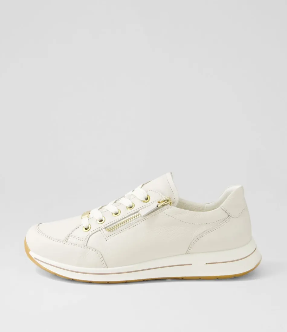 Women ARA Comfort<Osaka 1 Cream Leather Sneakers