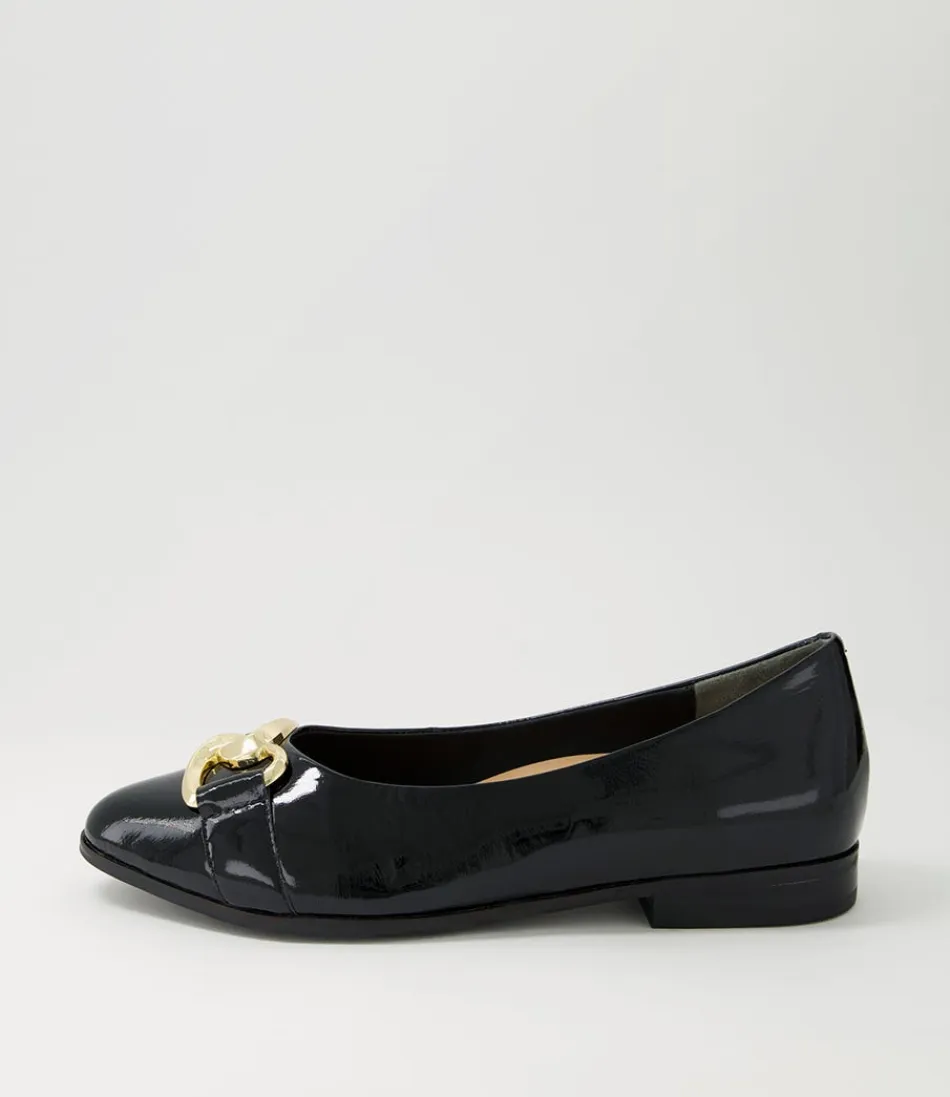 Women ZIERA Flats<Ossa Xf Black Patent Leather Ballet Flats