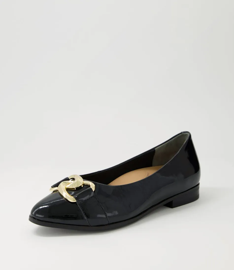 Women ZIERA Flats<Ossa Xf Black Patent Leather Ballet Flats