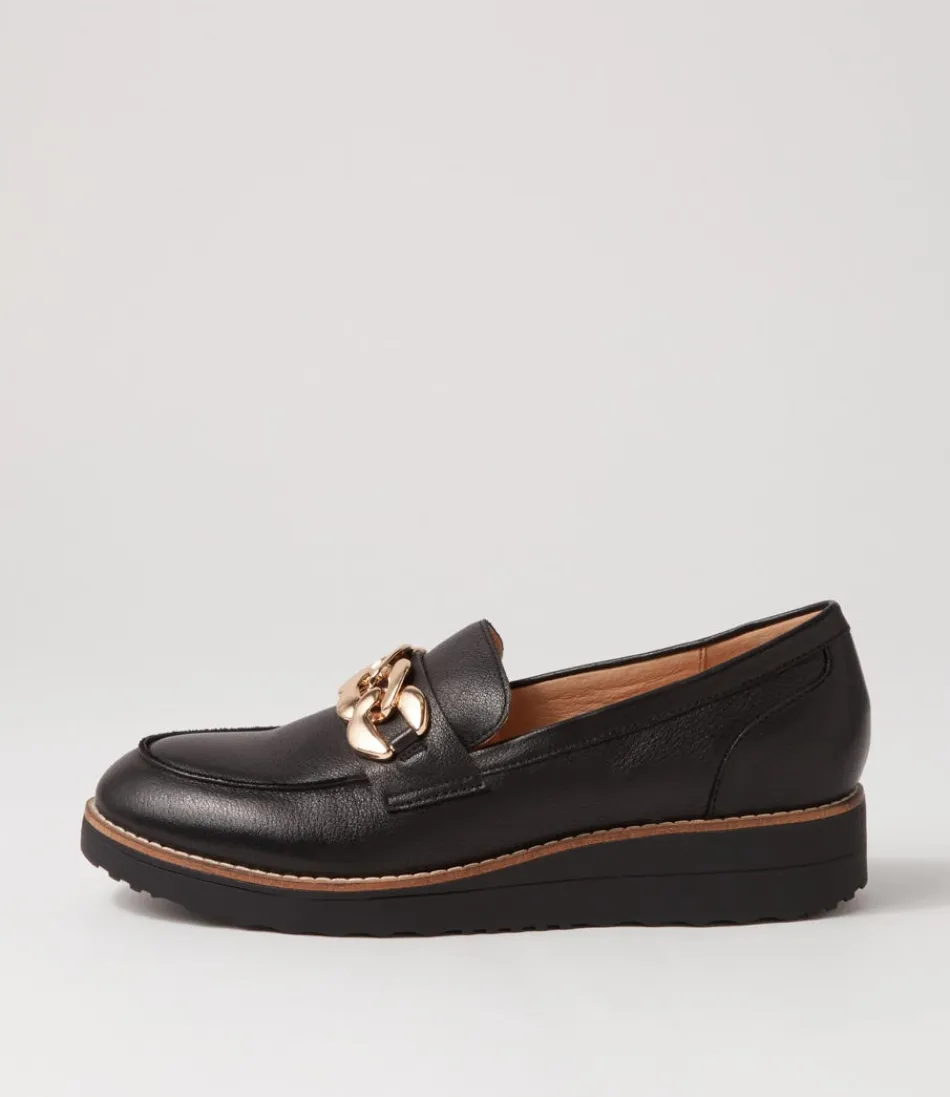 Women TOP END Loafers<Ozama Black Leather Loafers