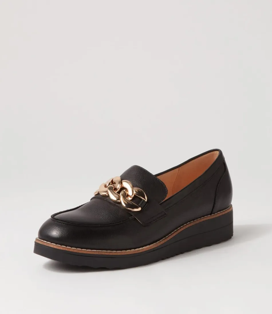 Women TOP END Loafers<Ozama Black Leather Loafers