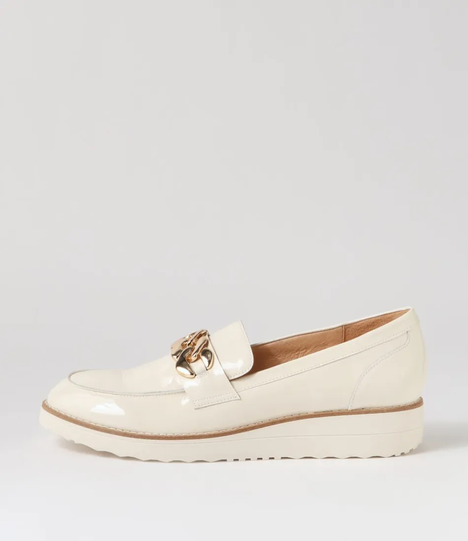 Women TOP END Loafers<Ozama Ivory Patent Leather Loafers