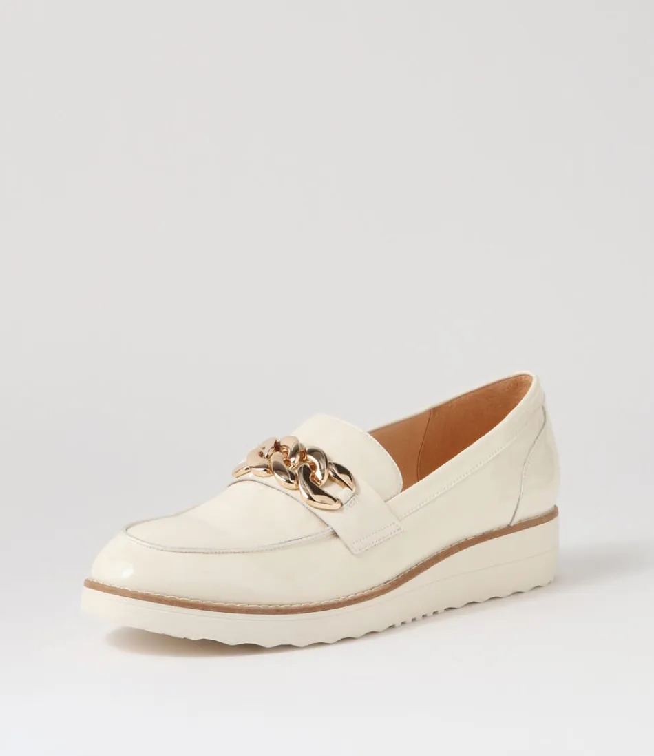 Women TOP END Loafers<Ozama Ivory Patent Leather Loafers