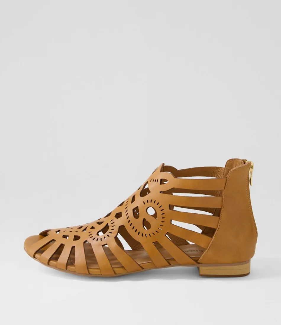 Women DJANGO & JULIETTE Flats<Palermo Tan Leather Sandals