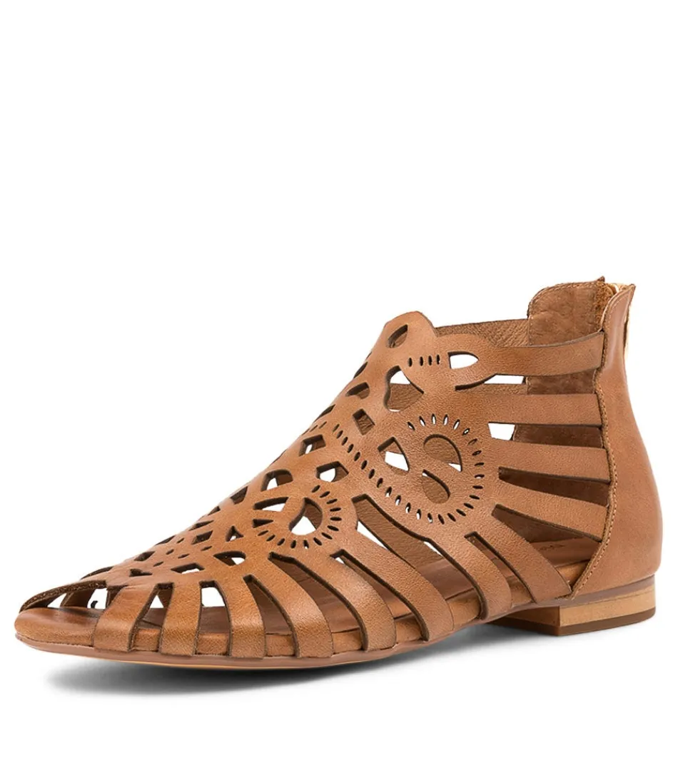 Women DJANGO & JULIETTE Flats<Palermo Tan Leather Sandals