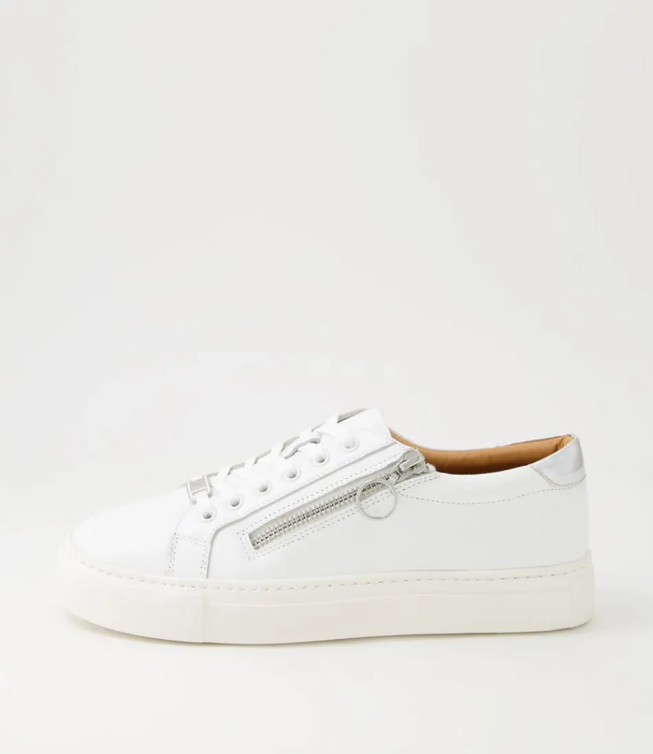 Women ZIERA Comfort<Pamela Xf White Silver Leather Sneakers