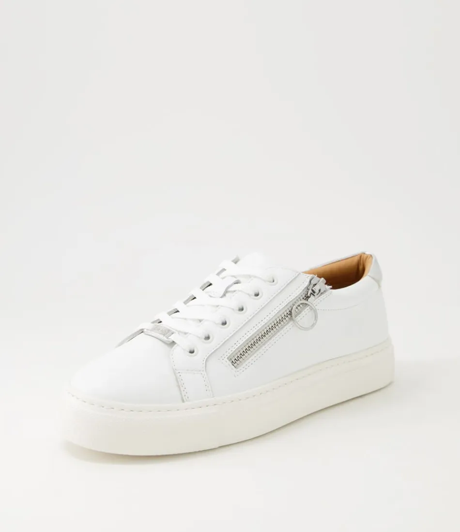 Women ZIERA Comfort<Pamela Xf White Silver Leather Sneakers