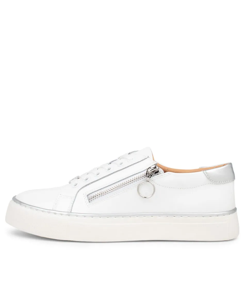 Women ZIERA Comfort<Pamela Xf Whitesilver Patent Leather Sneakers