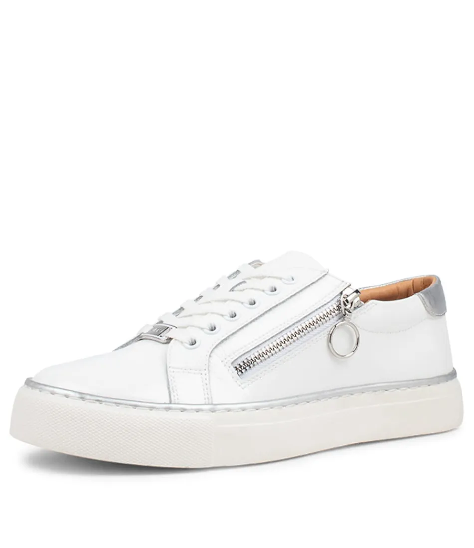 Women ZIERA Comfort<Pamela Xf Whitesilver Patent Leather Sneakers